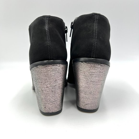 Kaanas Womens Black Leather Block Heel Ankle Boots Booties Size 7M - Picture 5 of 13